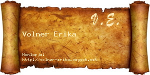 Volner Erika névjegykártya